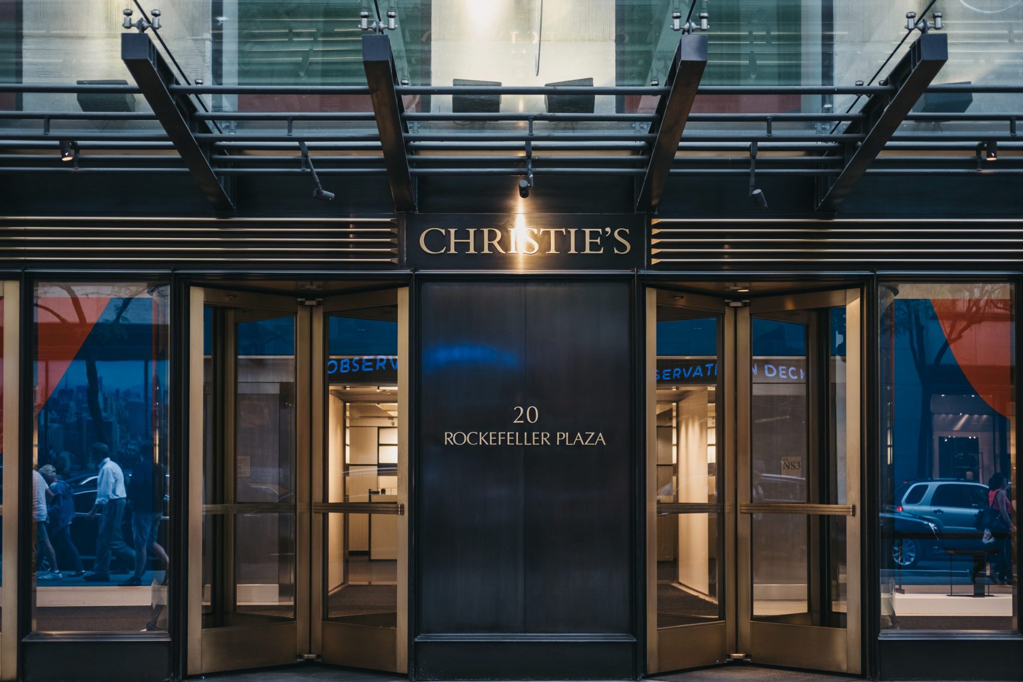 Entrance of Christie's auction house in NYC