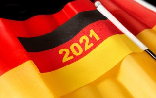 German flag with 2021 written in the middle
