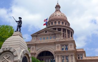 The Italian Renaissance styled, Texas State Capitol building in Austin, Texas, the Lone Star State