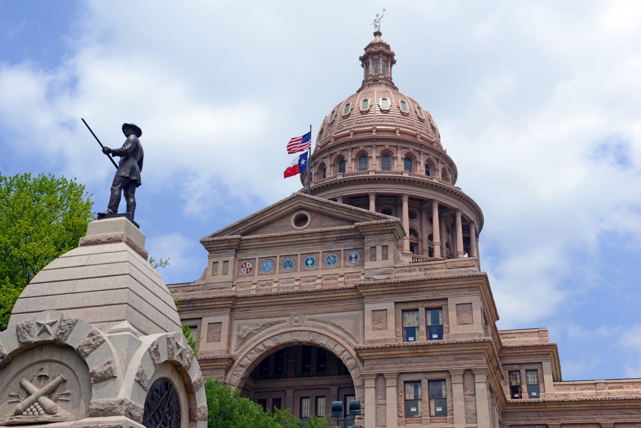 The Italian Renaissance styled, Texas State Capitol building in Austin, Texas, the Lone Star State