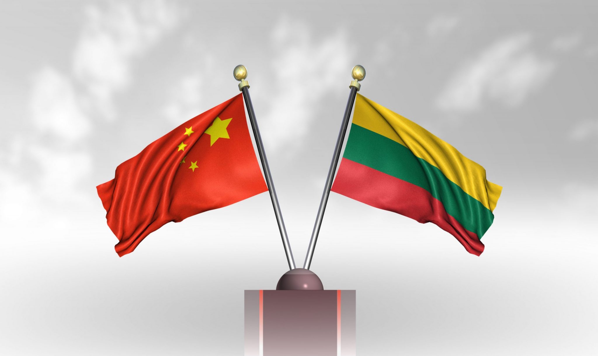 chinese and lithuanian flags