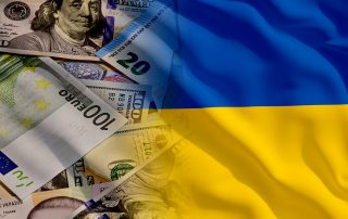 Waving Ukraine and Money Flag