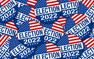 2022 Election campaign buttons with the USA flag - Illustration