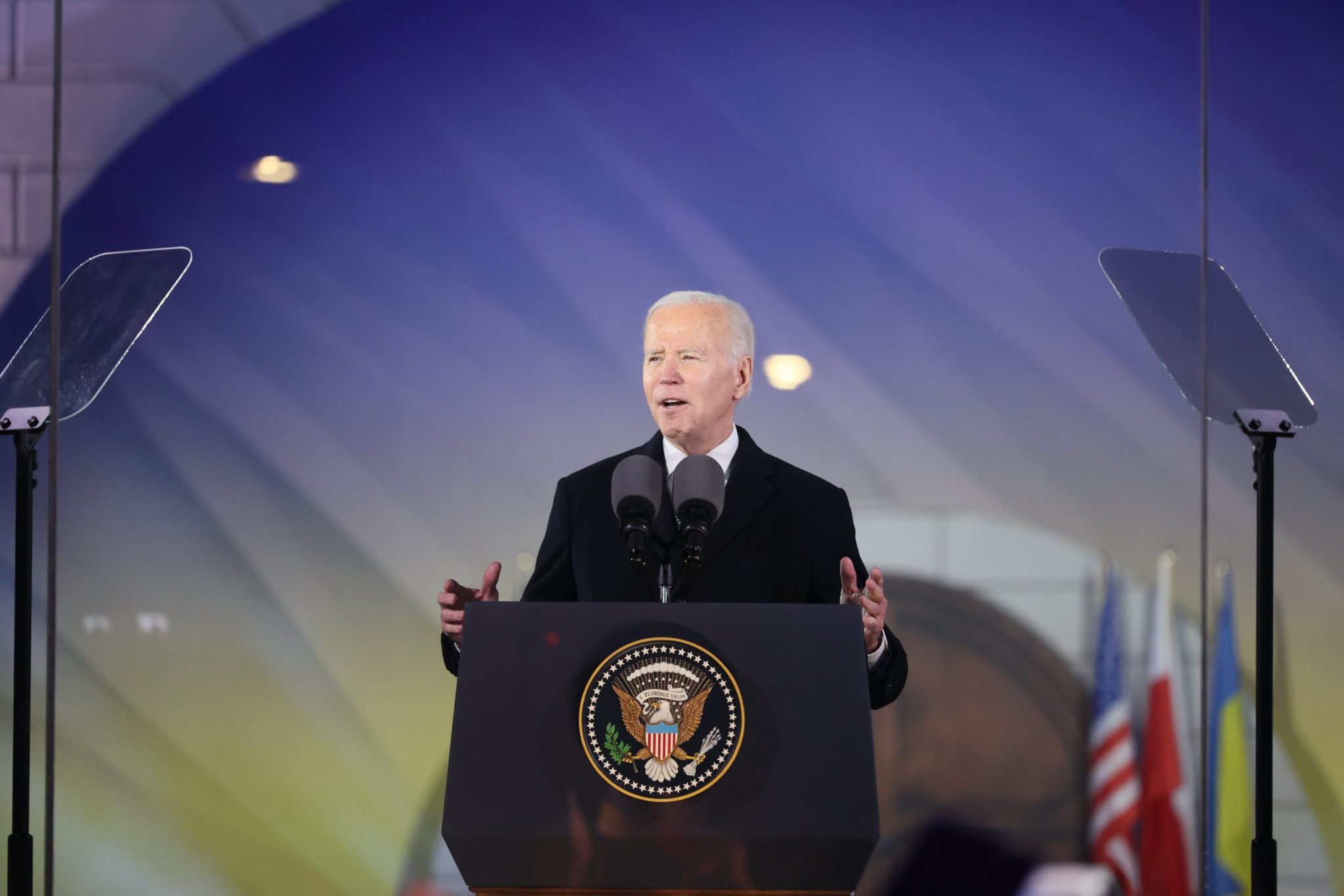 02.21.2023 Warsaw, poland, Joe Biden US President's visit to Warsaw and Kiev. February 2023.