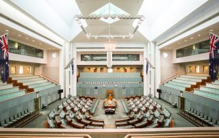 CANBERRA, AUSTRALIA - MAR 25, 2016: Interior view of the House of Representatives in Parliament House, Canberra, Australia