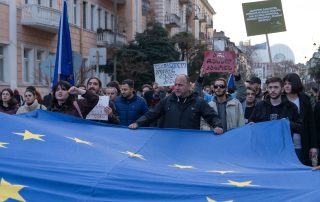 Batumi, Georgia - March 7, 2023: protest against the law on foreign agents