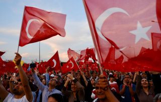 Antalya, Türkiye, 7 Mayıs 2023: Turkish people gathered at a rally in Antalya to express their support for the opposition leader, Kemal Kilicdaroglu. Presidential elections of 2023, TURKEY.